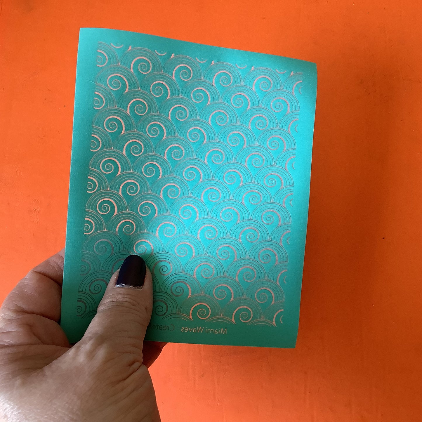 Miami Waves Swirls Beach Ocean Silkscreen for Polymer Clay and Mixed Media