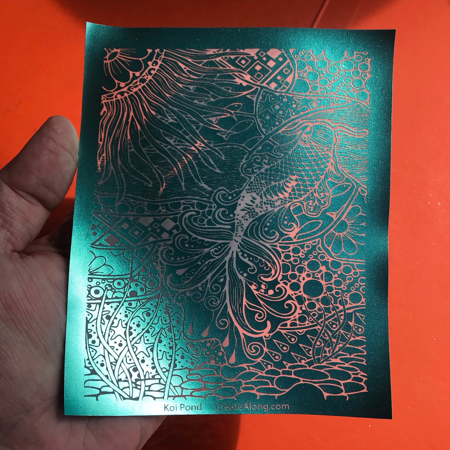 Koi Pond Gold Fish Silkscreen silk screen stencil For Crafting Polymer Clay + Mixed Media