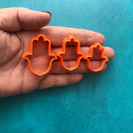 Pointed Hamsa Hand of Fatima polymer clay cutter set for earrings jewelry and more