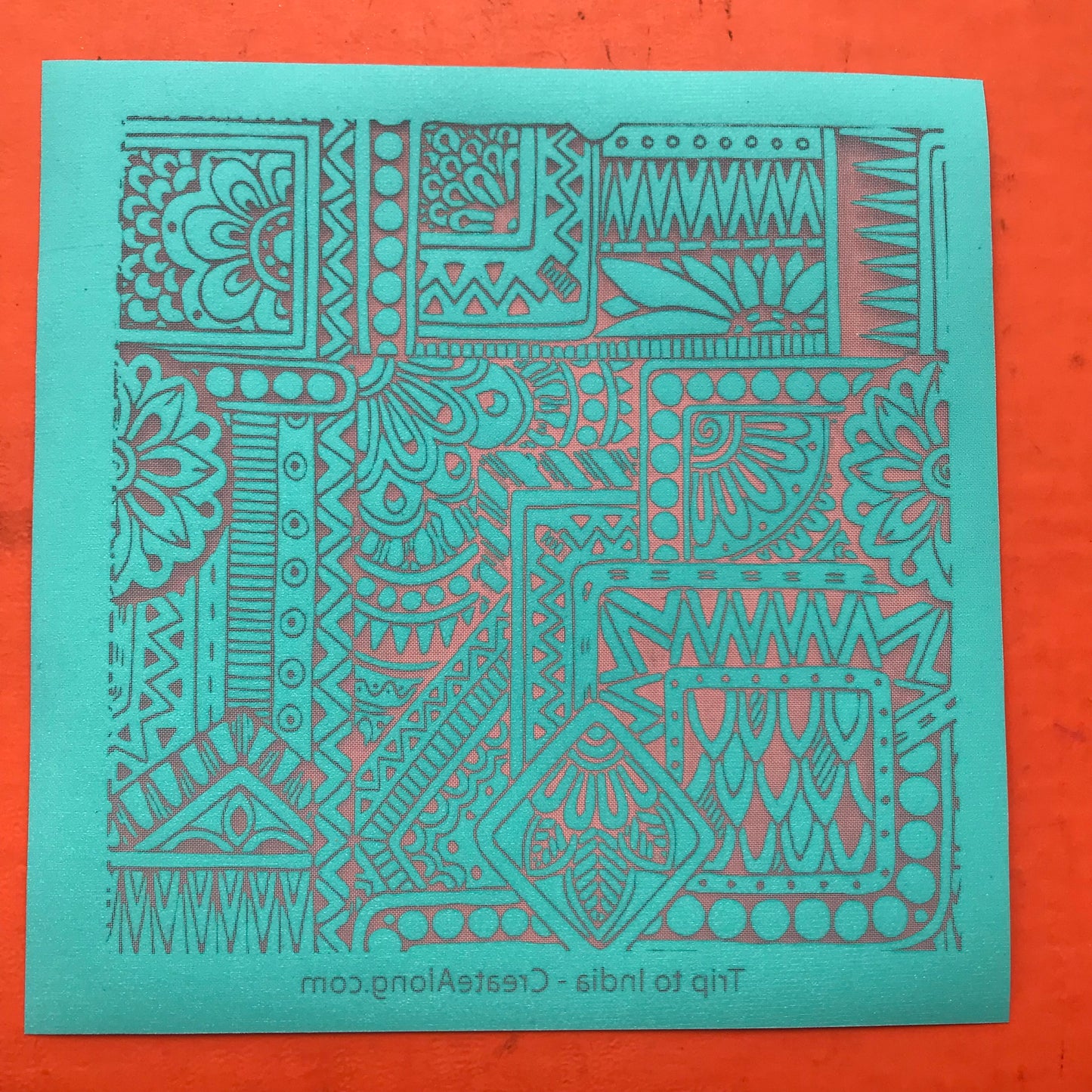 Trip to India Boho Inspired Floral pattern Silkscreen for Polymer Clay and Mixed Media