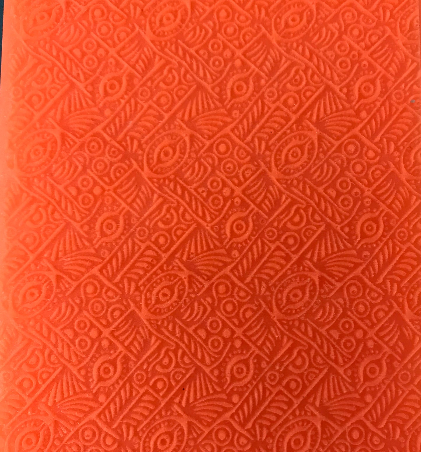 Cindi's Peacock Texture Mat Silicone rubber Stamp for polymer clay paper Gelli plate and resin