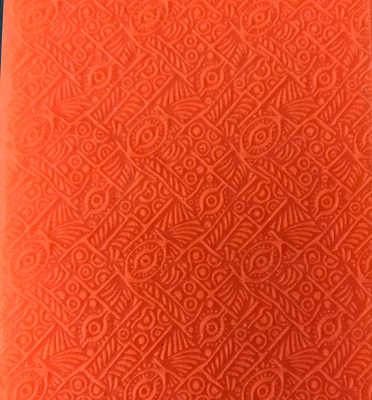 Cindi's Peacock Texture Mat Silicone rubber Stamp for polymer clay paper Gelli plate and resin