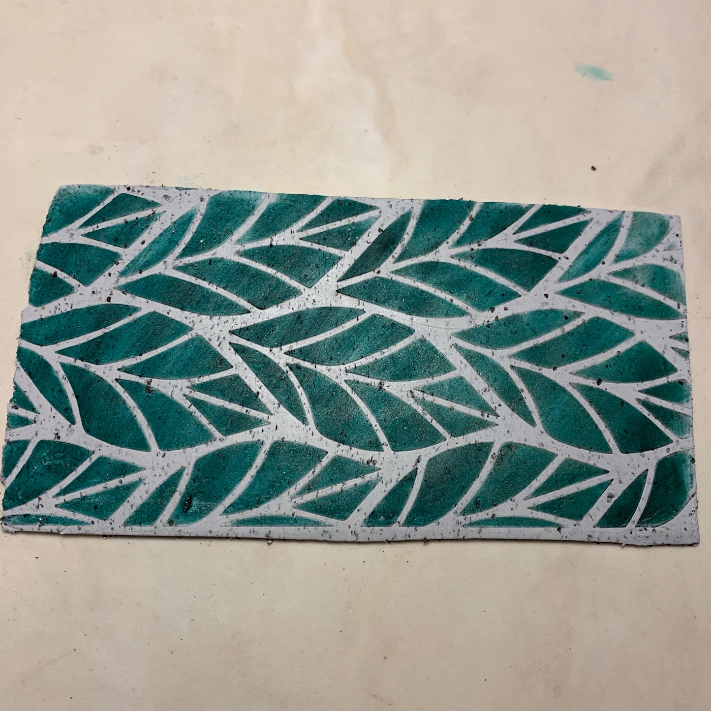 Bay Leaves Leaf Mylar Stencil texture sheet for polymer clay
