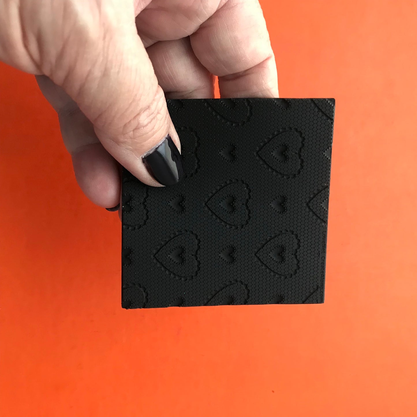 Love Lace Net Hearts heart Rubber Stamp Texture Sheet Mat for polymer clay metal clay mixed media art