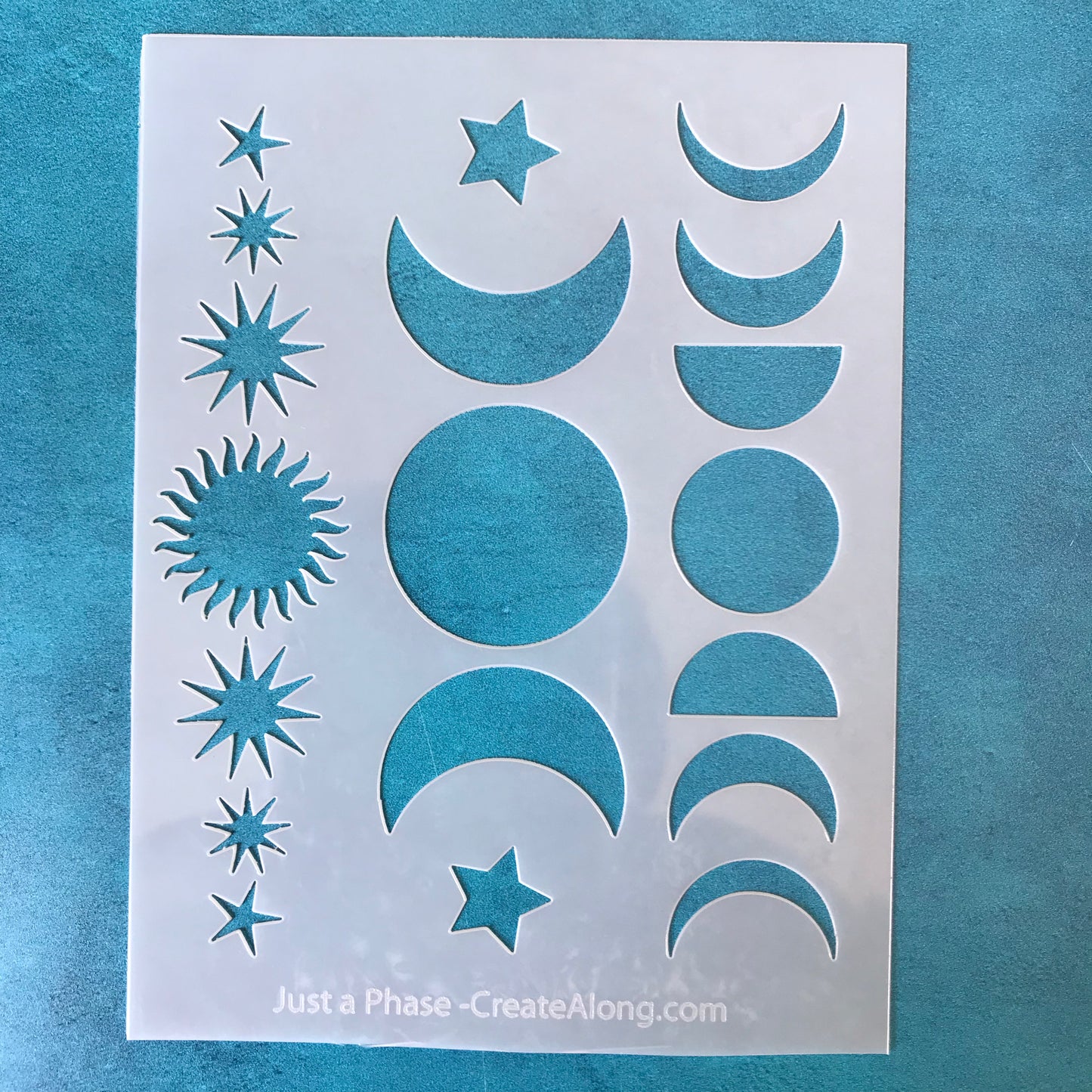 Just A Phase Mylar Stencil texture sheet for polymer clay earrings art jewelry mixed media
