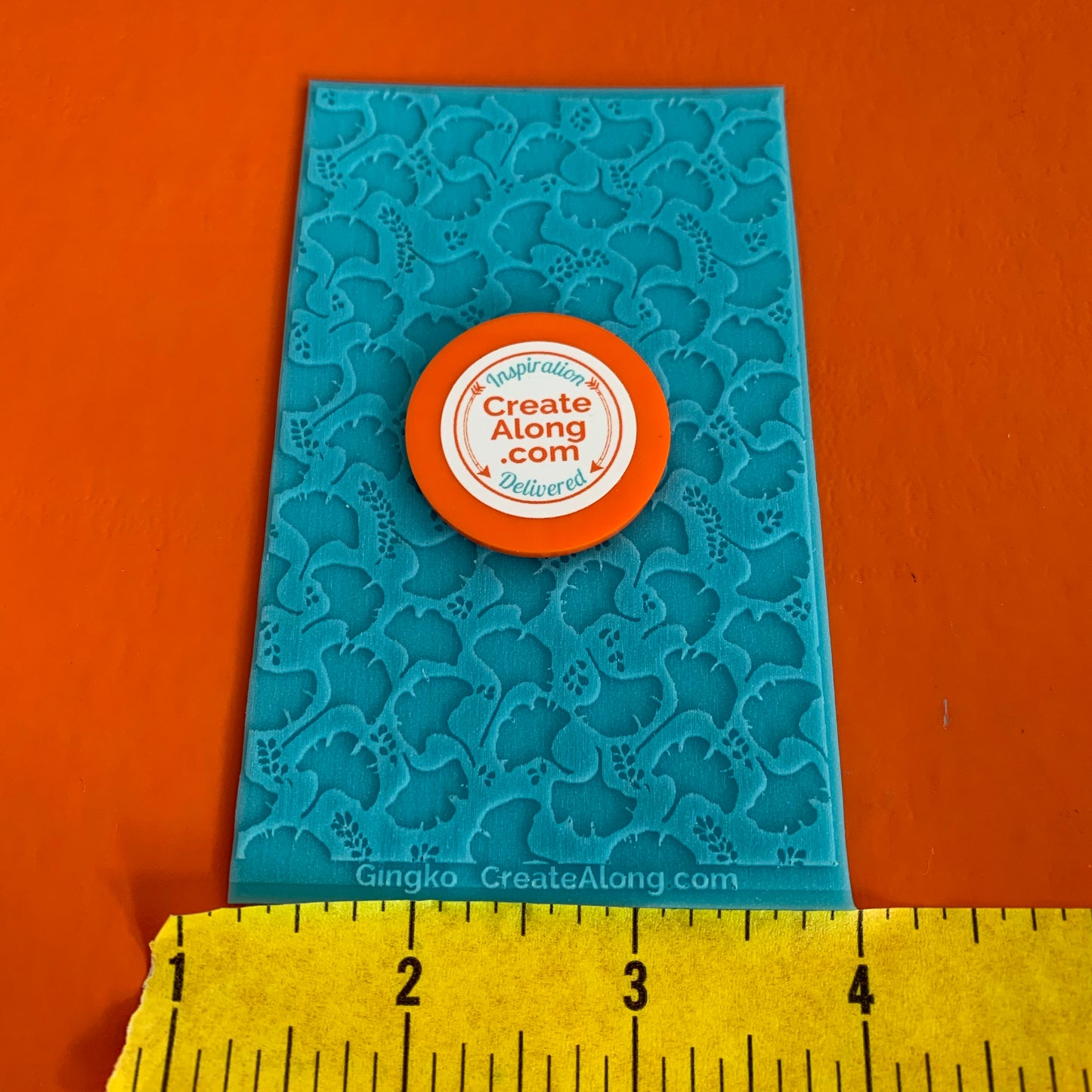 Ginkgo Texture Mat Silicone rubber Stamp for polymer clay paper Gelli plate and resin