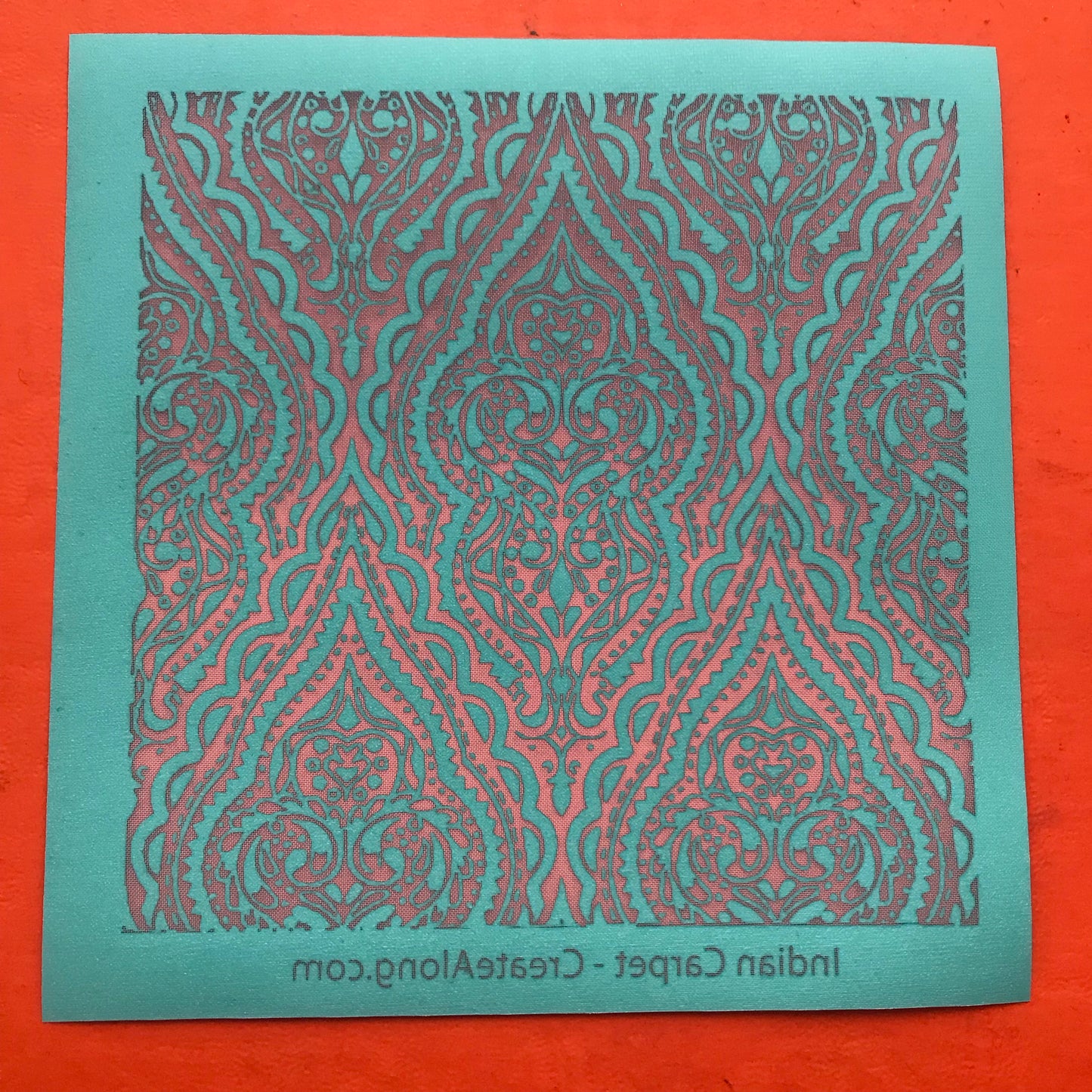 Indian Carpet Boho Scallop Silkscreen for Polymer Clay and Mixed Media