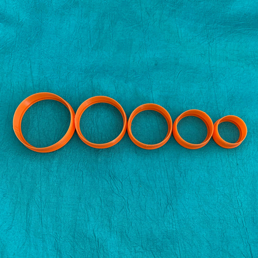Perfect seamless Circles Jewelry Sized set of 5 Cutters for Polymer Clay and Mixed Media - Polymer Clay TV tutorial and supplies