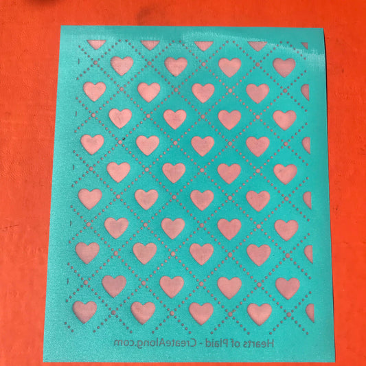 Hearts of Plaid Silkscreen For Crafting, Polymer Clay + Mixed Media