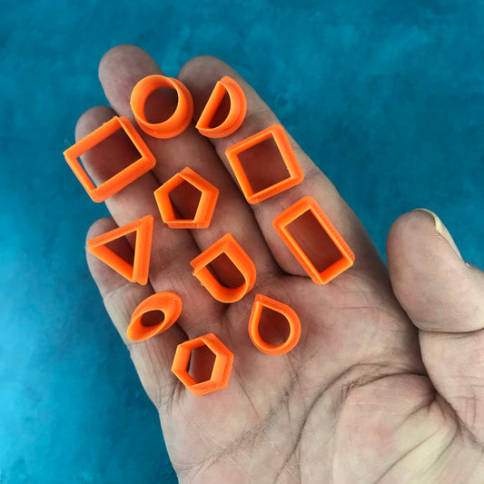 Geo Earring Stud polymer Clay Cutters Mini small 11 basics geometric