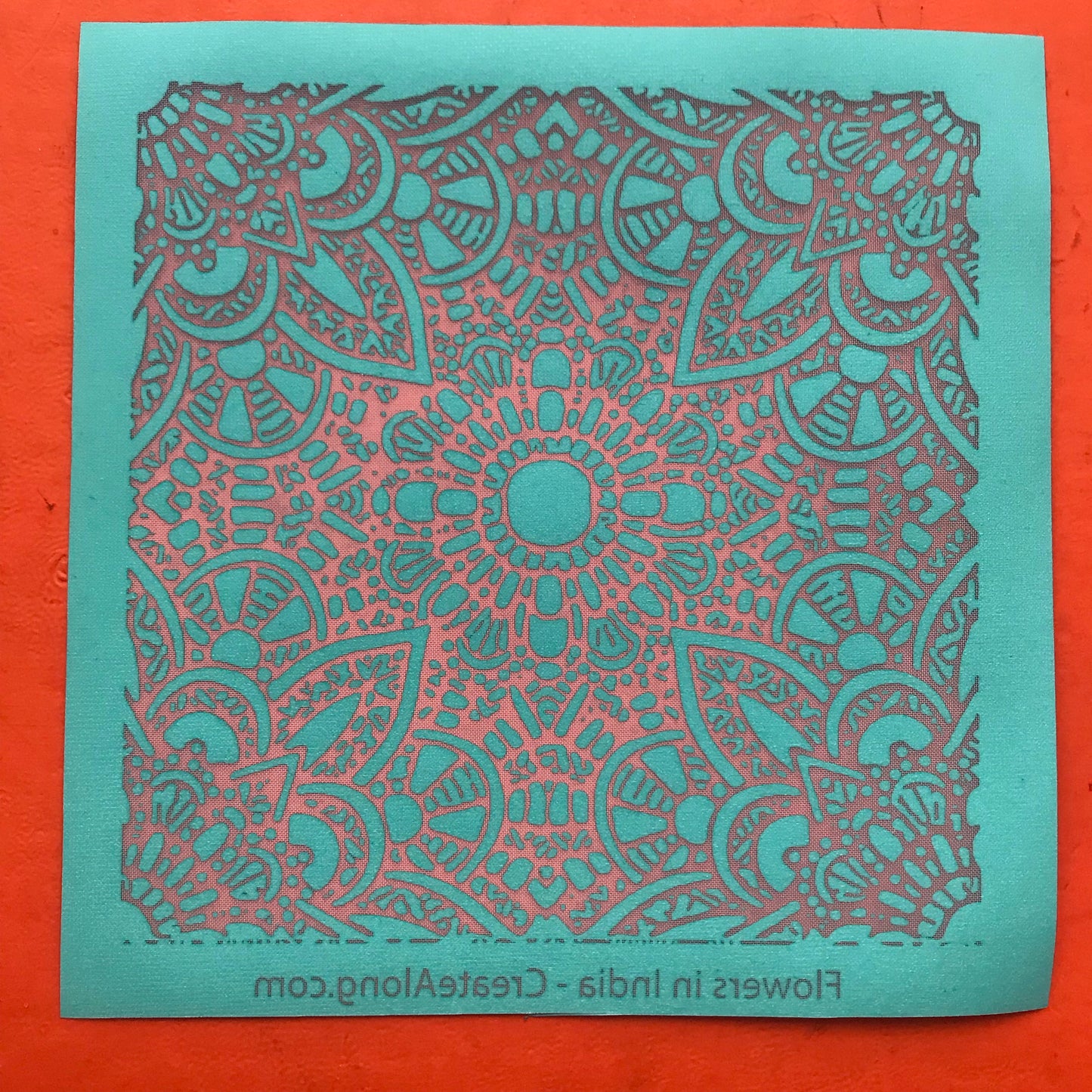 Flowers in India Silkscreen for Polymer Clay and Mixed Media