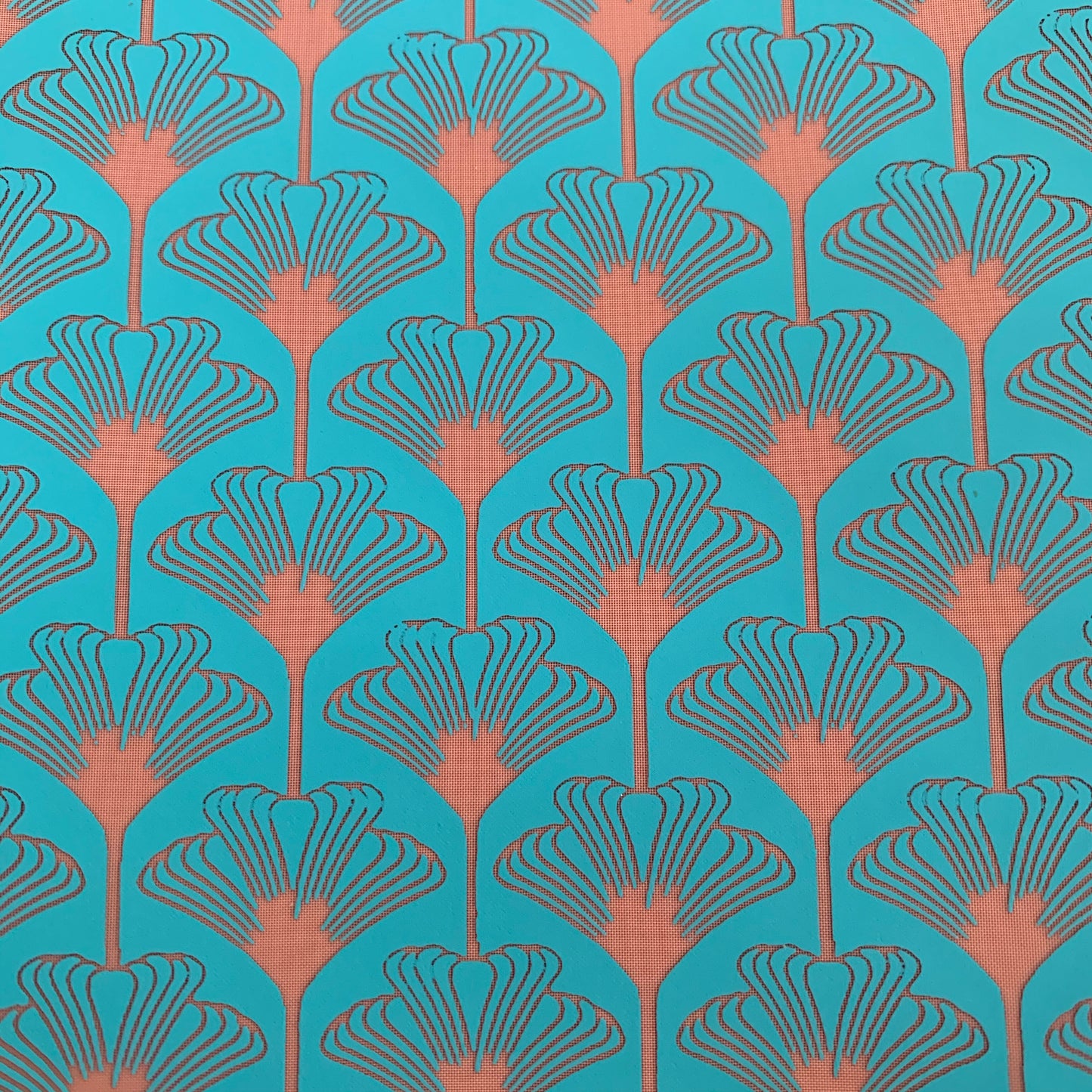 Silkscreen Art Deco Ginkgo Stencil Crafting, Polymer Clay, Art Jewelry and Mixed Media