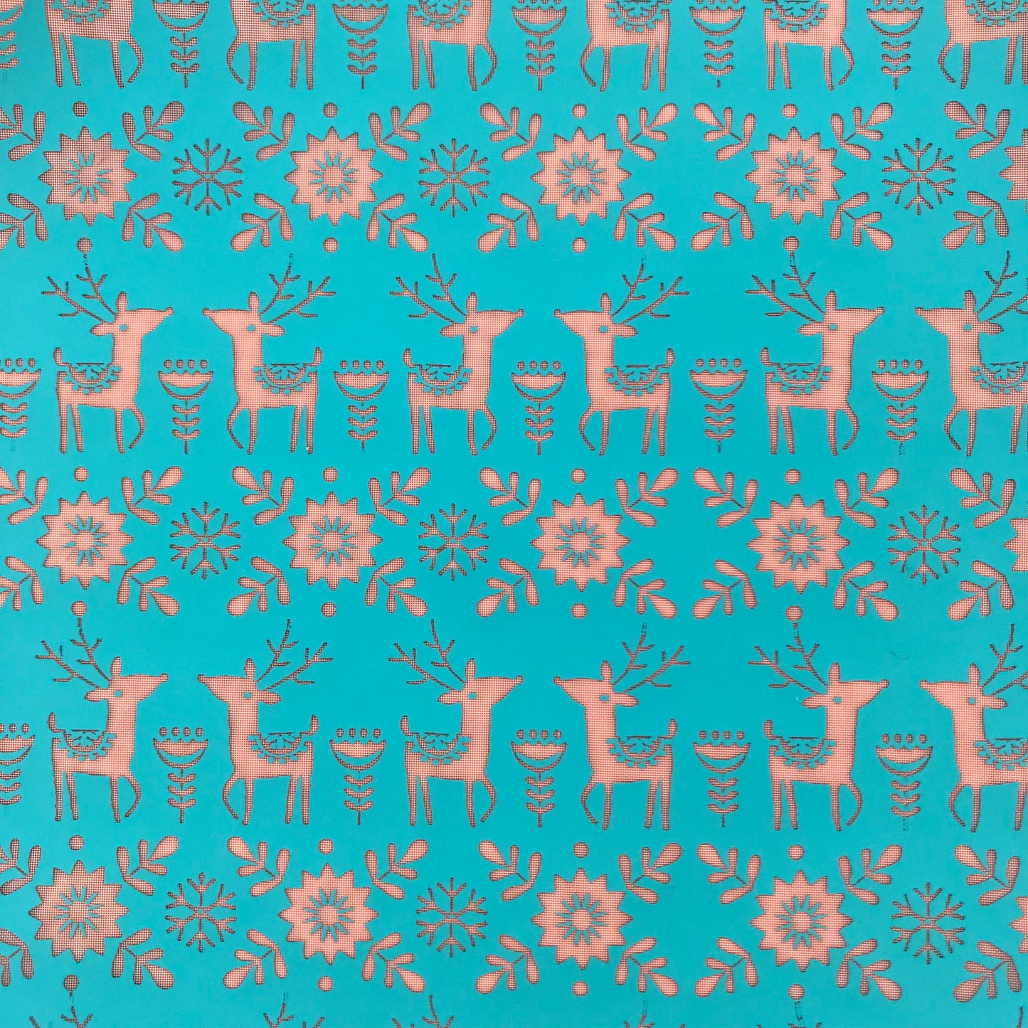 Romping Reindeer Holiday Christmas trees plants Silk Screen Stencil for Polymer Clay, Art Jewelry, Mixed Media