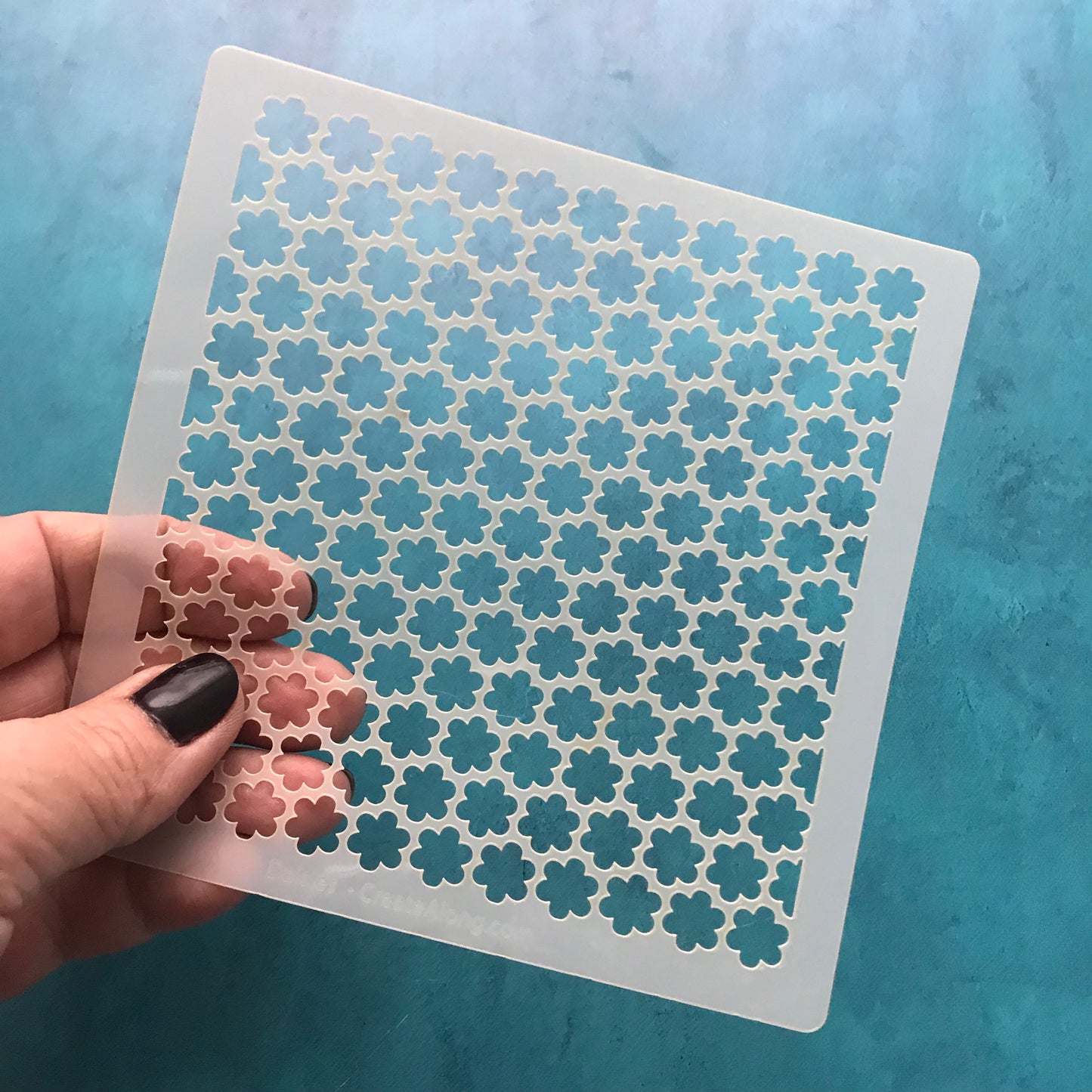 Daisies Mylar Stencil texture sheet for polymer clay earrings art jewelry mixed media