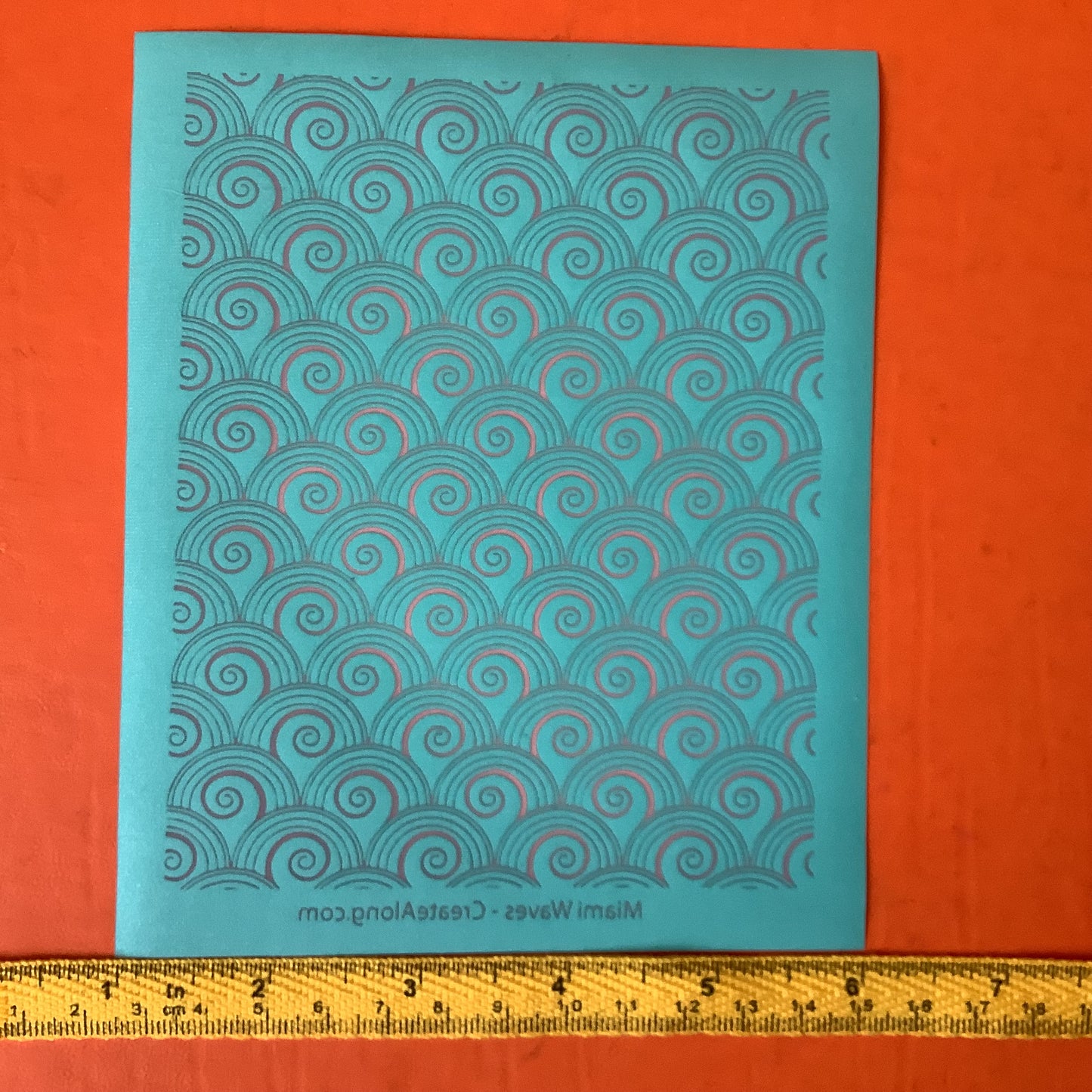 Miami Waves Swirls Beach Ocean Silkscreen for Polymer Clay and Mixed Media