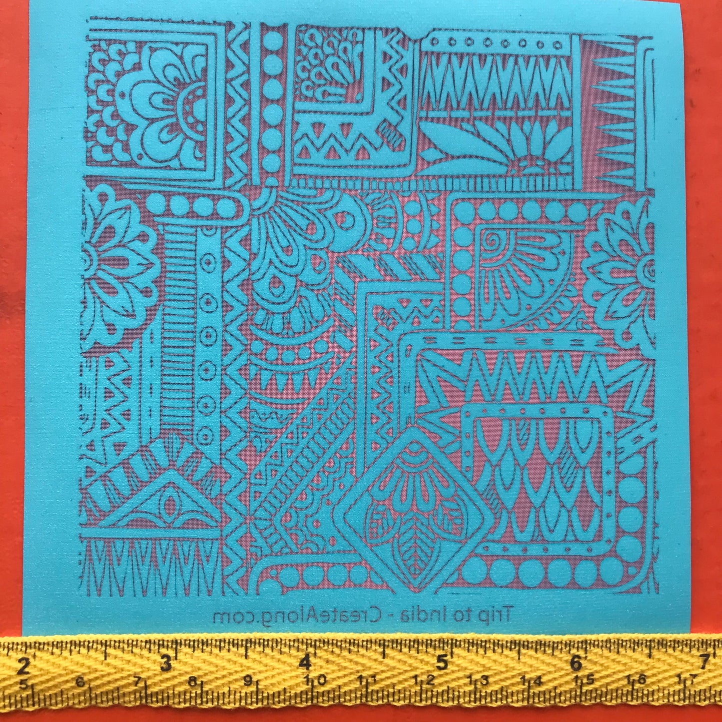 Trip to India Boho Inspired Floral pattern Silkscreen for Polymer Clay and Mixed Media
