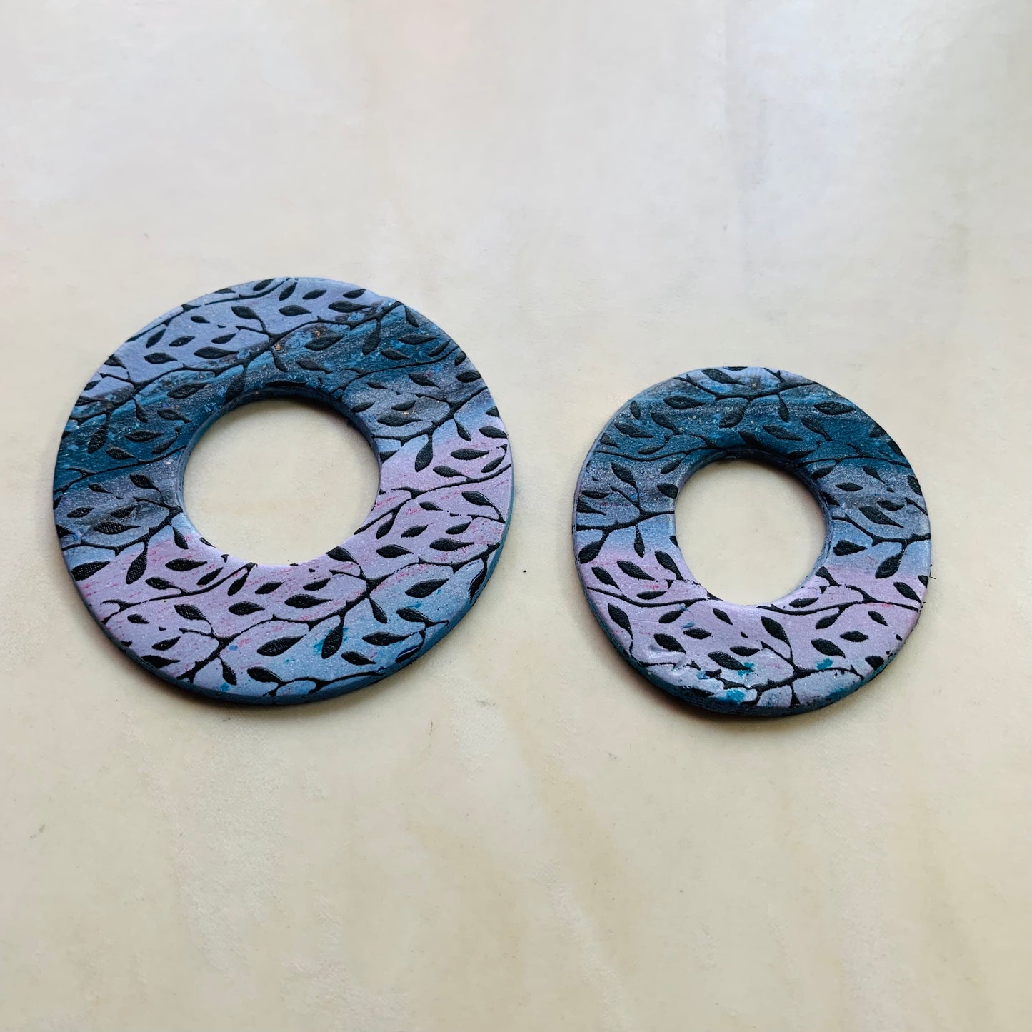 Circle Round donut center cut-out polymer clay cutter set basics Set of 2