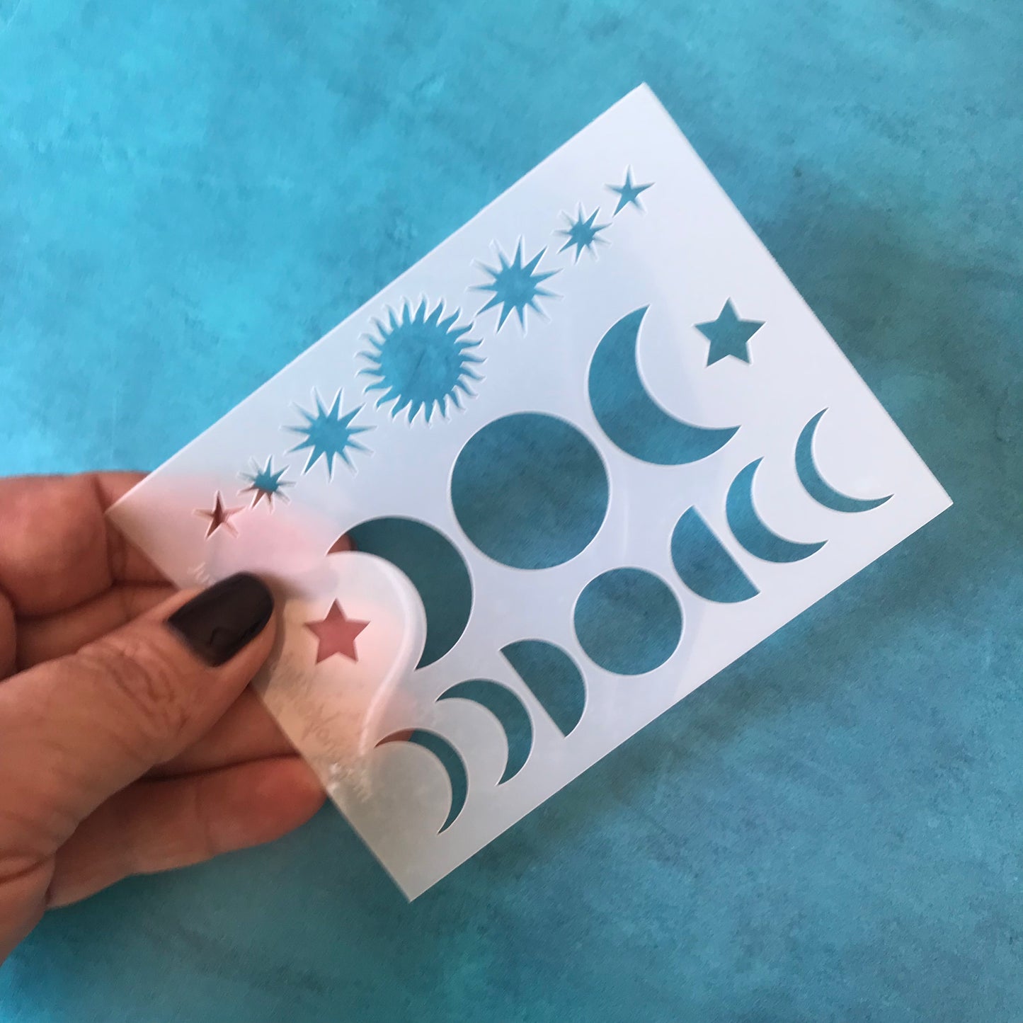 Just A Phase Mylar Stencil texture sheet for polymer clay earrings art jewelry mixed media