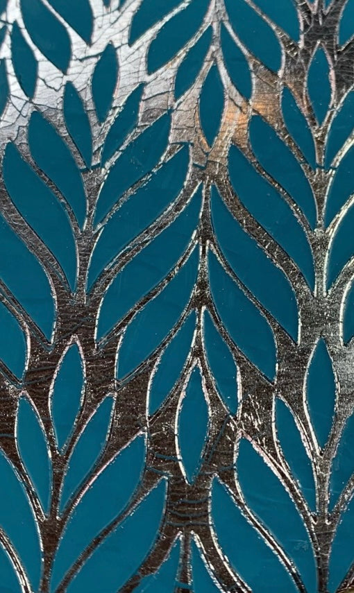 Bargello Leaves Large Leaf Mylar Stencil texture sheet