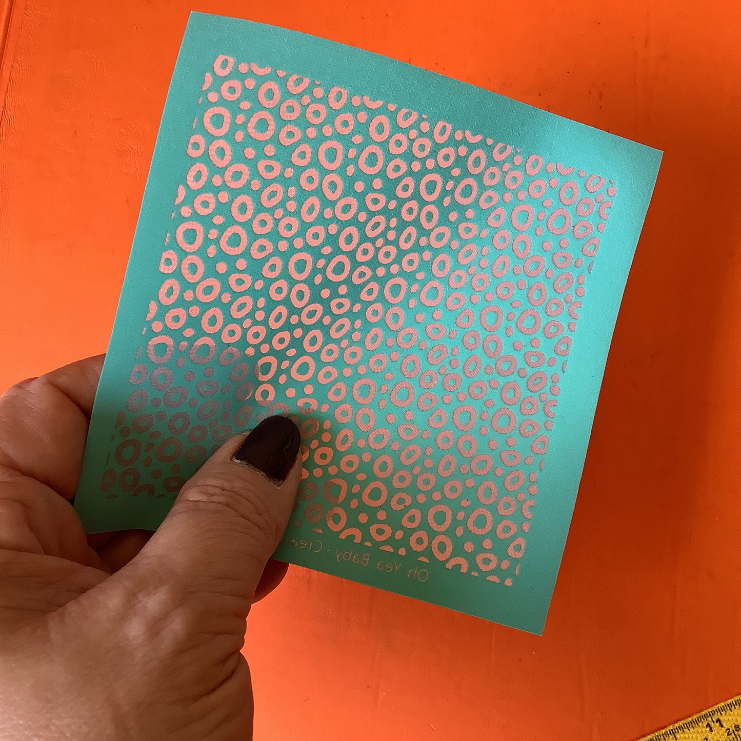 Oh Yeah Baby Silkscreen Circles Round Abstract for Polymer Clay and Mixed Media