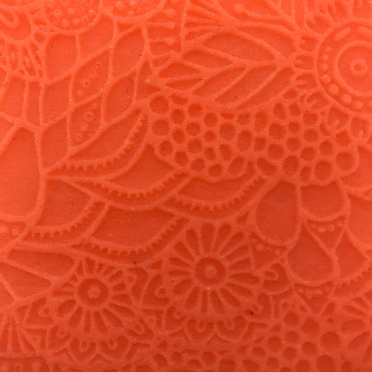 Floral Fantasia modern flowers Texture Mat Silicone rubber Stamp for polymer clay paper Gelli plate and resin