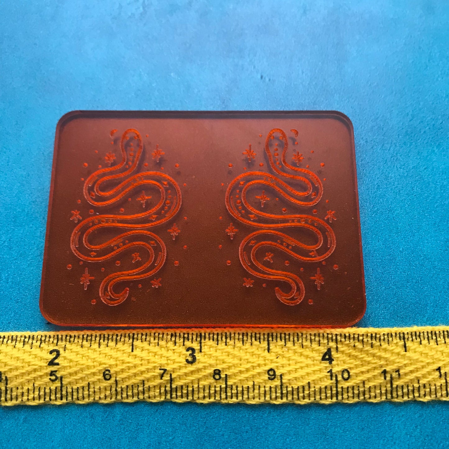 Mystical Vibes earring size Deco Disc stamps texture polymer clay art jewelry mixed-media