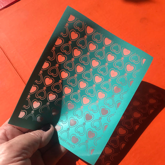 Open Heart Silkscreen For Crafting, Polymer Clay + Mixed Media