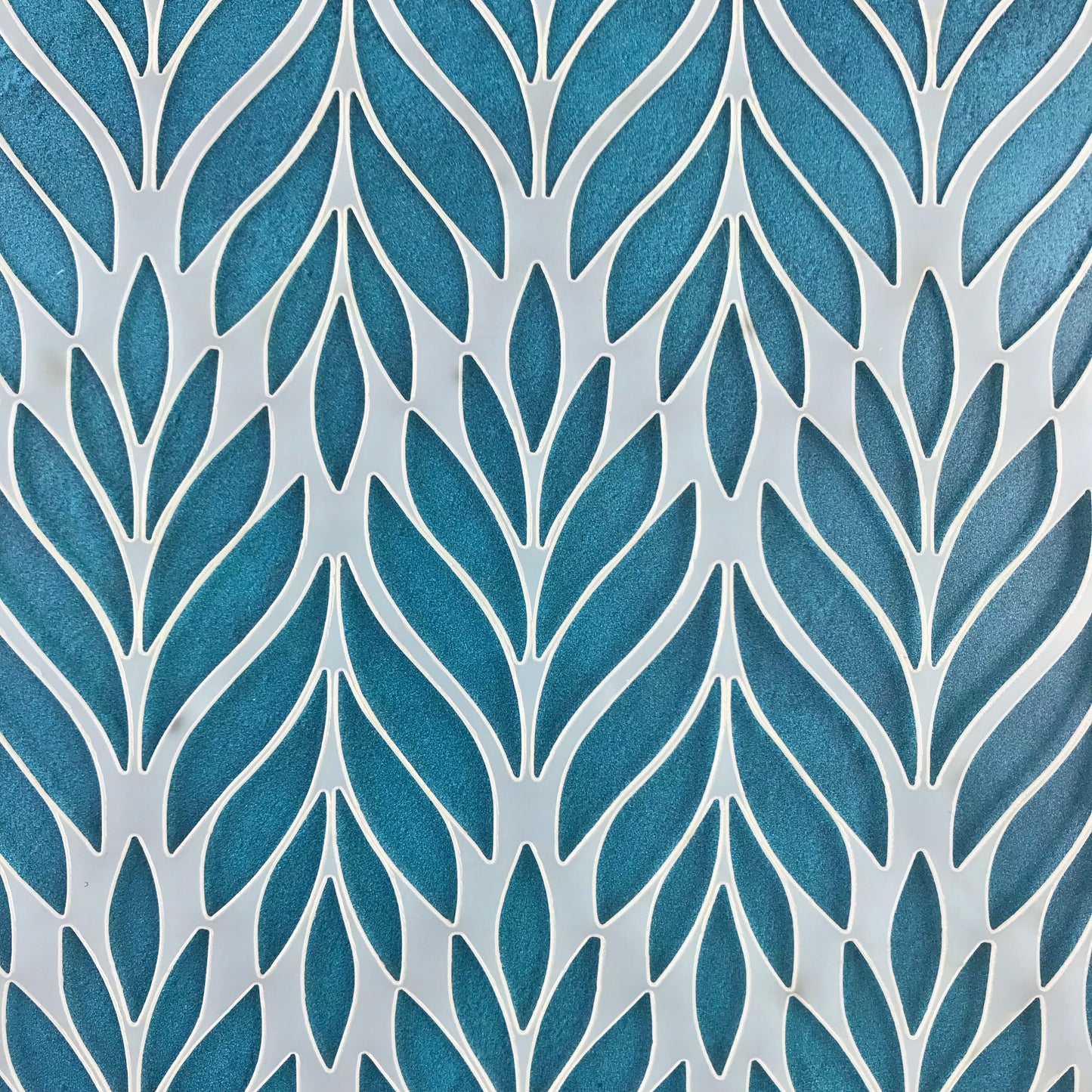 Bargello Leaves Large Leaf Mylar Stencil texture sheet