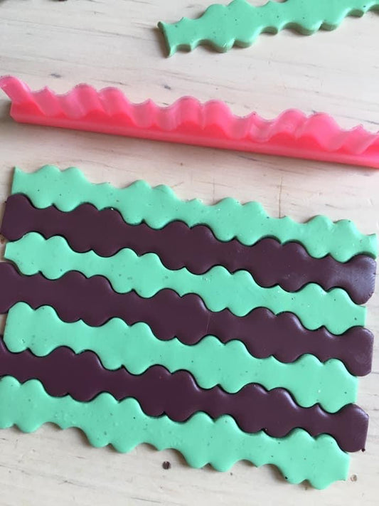 Rock N Roll Border Cutters Fancy Scallop 3 tools and designs polymer clay cutters