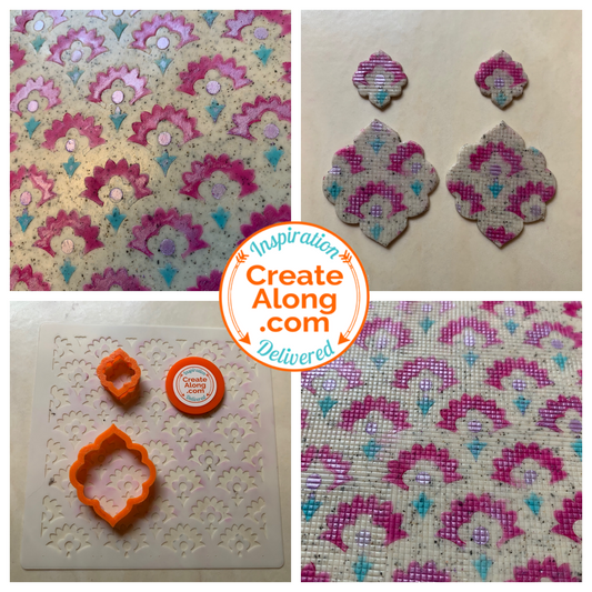 Henna Flowers design Mylar Stencil texture sheet for polymer clay earrings art jewelry mixed media