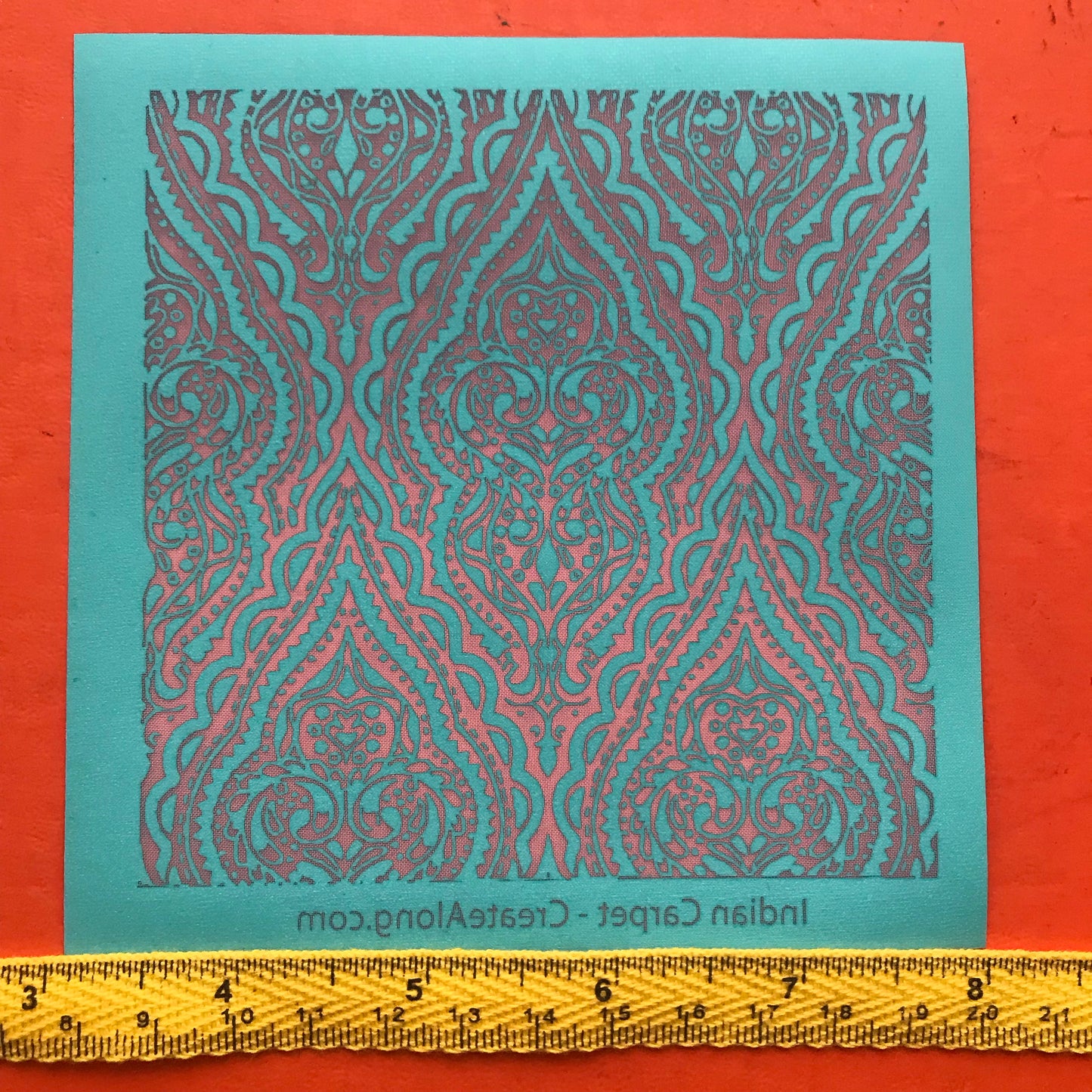 Indian Carpet Boho Scallop Silkscreen for Polymer Clay and Mixed Media