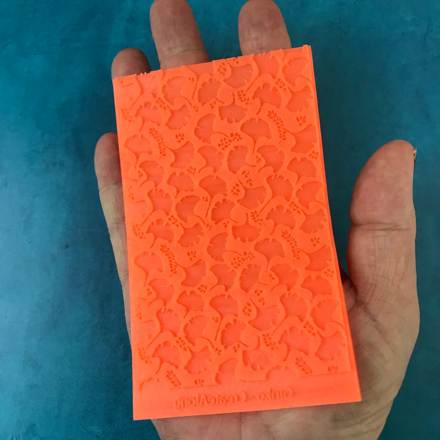 Ginkgo Texture Mat Silicone rubber Stamp for polymer clay paper Gelli plate and resin