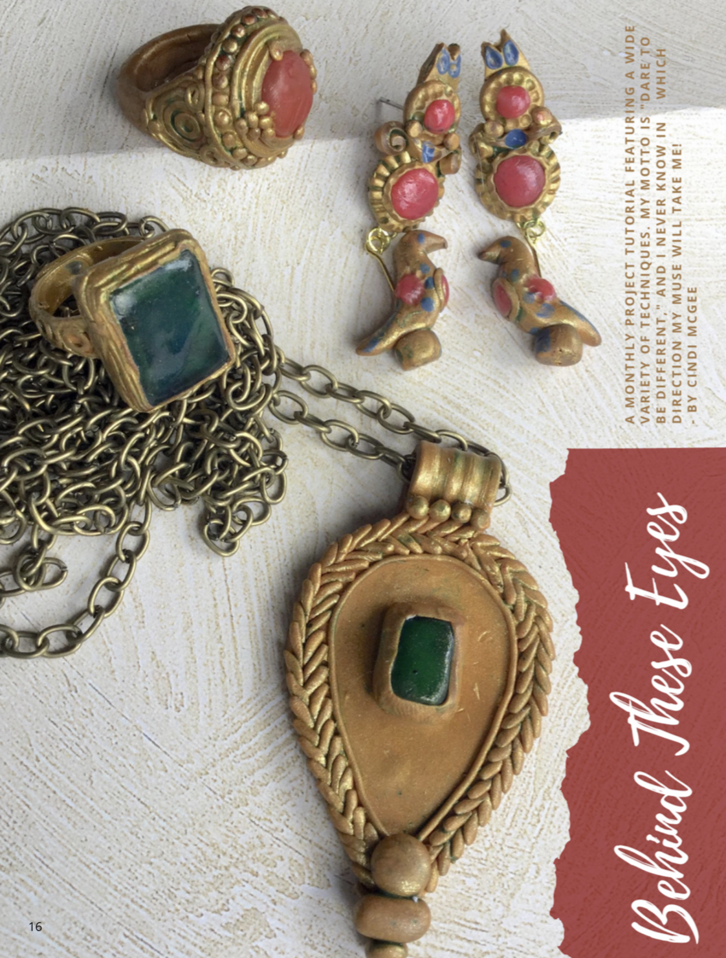 Egyptian Jewelry Passion for Polymer Clay DIGITAL magazine project book Sept 2020 Around the World