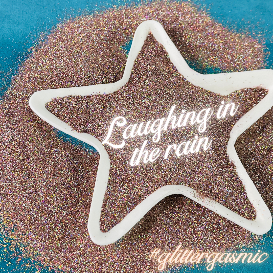 Laughing in the Rain holographic rose pink Glitter for pens candles earrings clay resin mugs slime tumblers nail art 2 oz