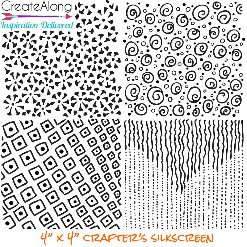 Silkscreen Stencil Swirly Curly multi image for Polymer Clay and Mixed Media - Polymer Clay TV tutorial and supplies