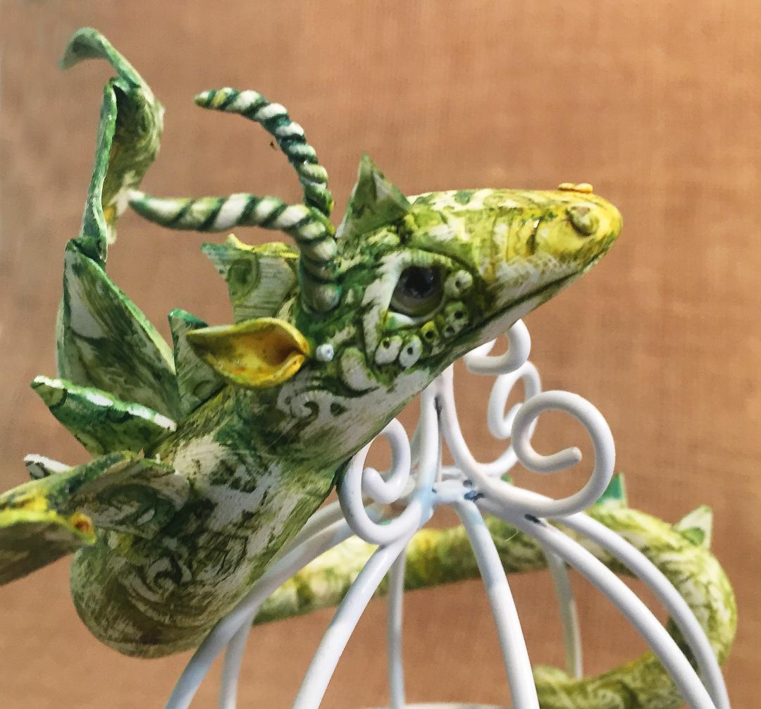 Make a Faux Batik Effect Sculpted Dragon with Polymer Clay Online Workshop with Sandy Huntress