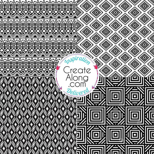 Silkscreen Stencil Tribal Squaredance Multi Image For Polymer Clay And Mixed Media - Polymer Clay TV tutorial and supplies