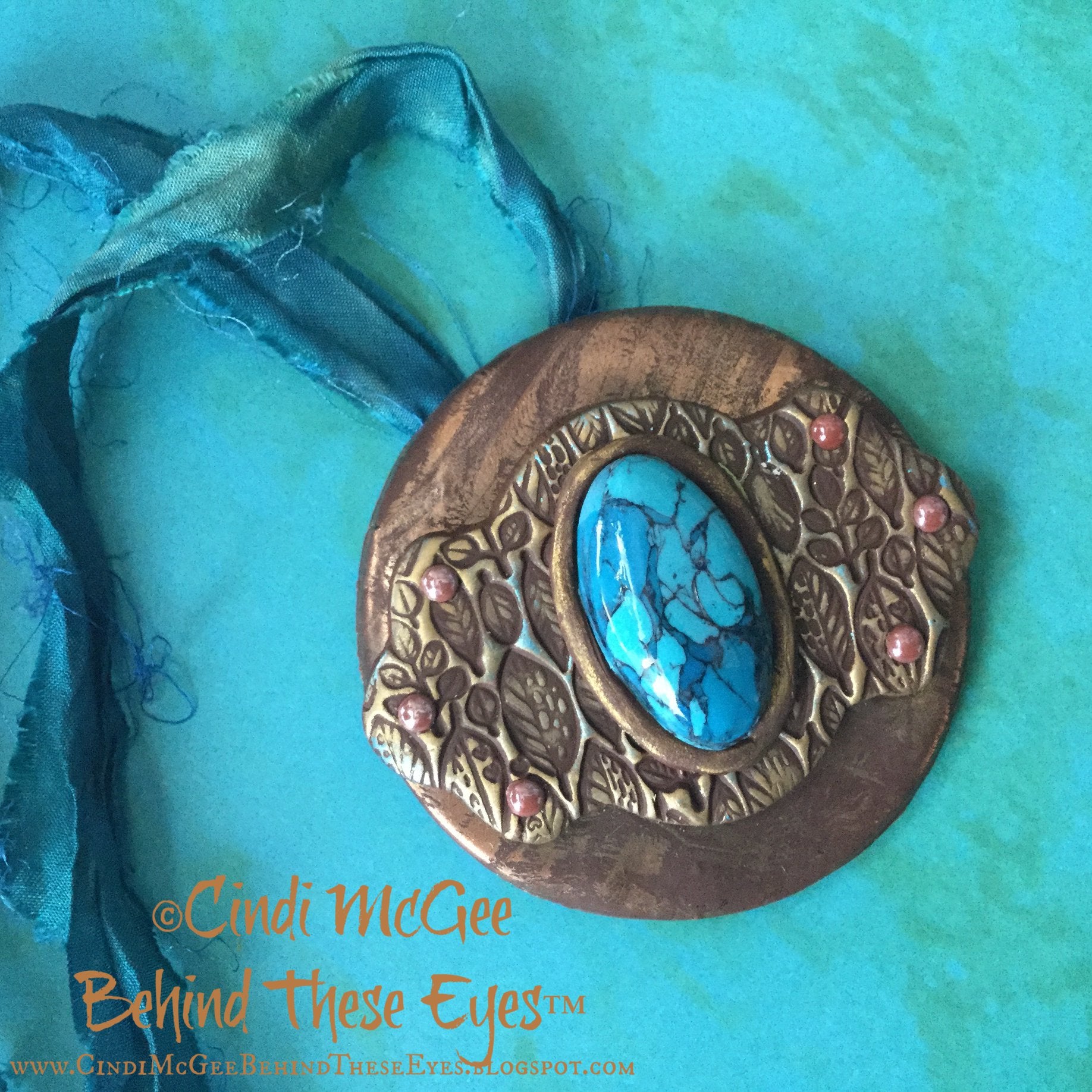Turquoise & Leaves Pendant - Create Along Box