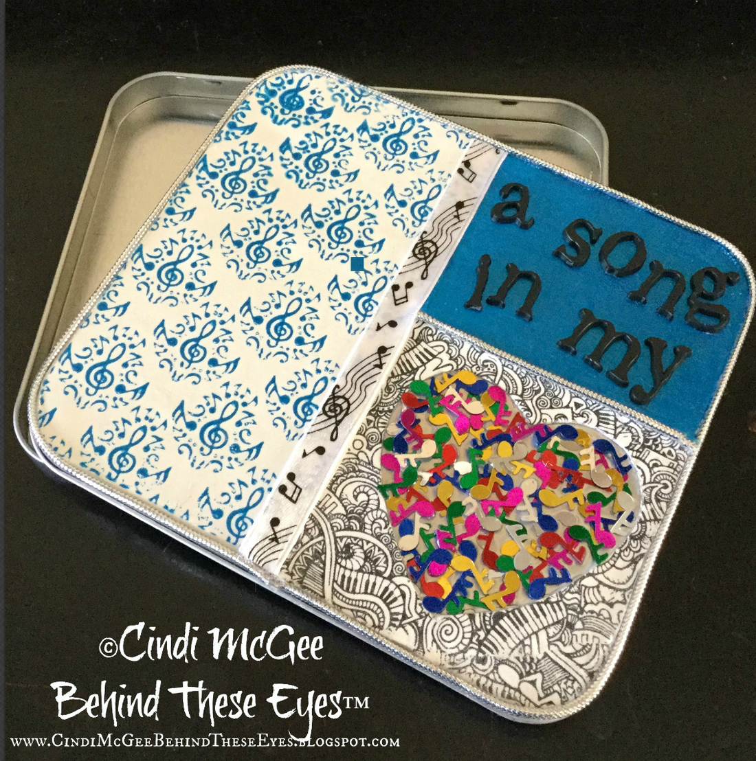 A Song in My Heart Polymer Clay Embellished Tin