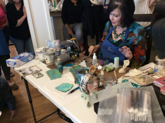 A live view inside a polymer clay art retreat with Lisa Renner and Syndee Holt and Polymer Clay TV