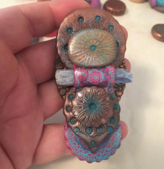 Stamping on Polymer Clay with Deco Disc Demo and Double Side Beads