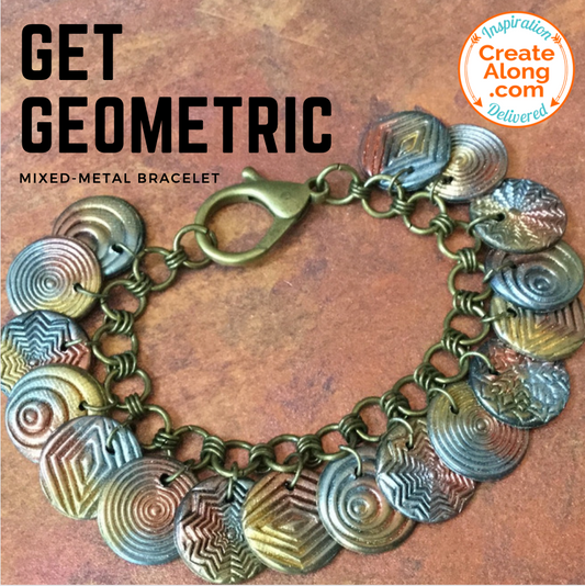 Make a Mixed-Metal Effect Geometric Polymer Clay Bracelet