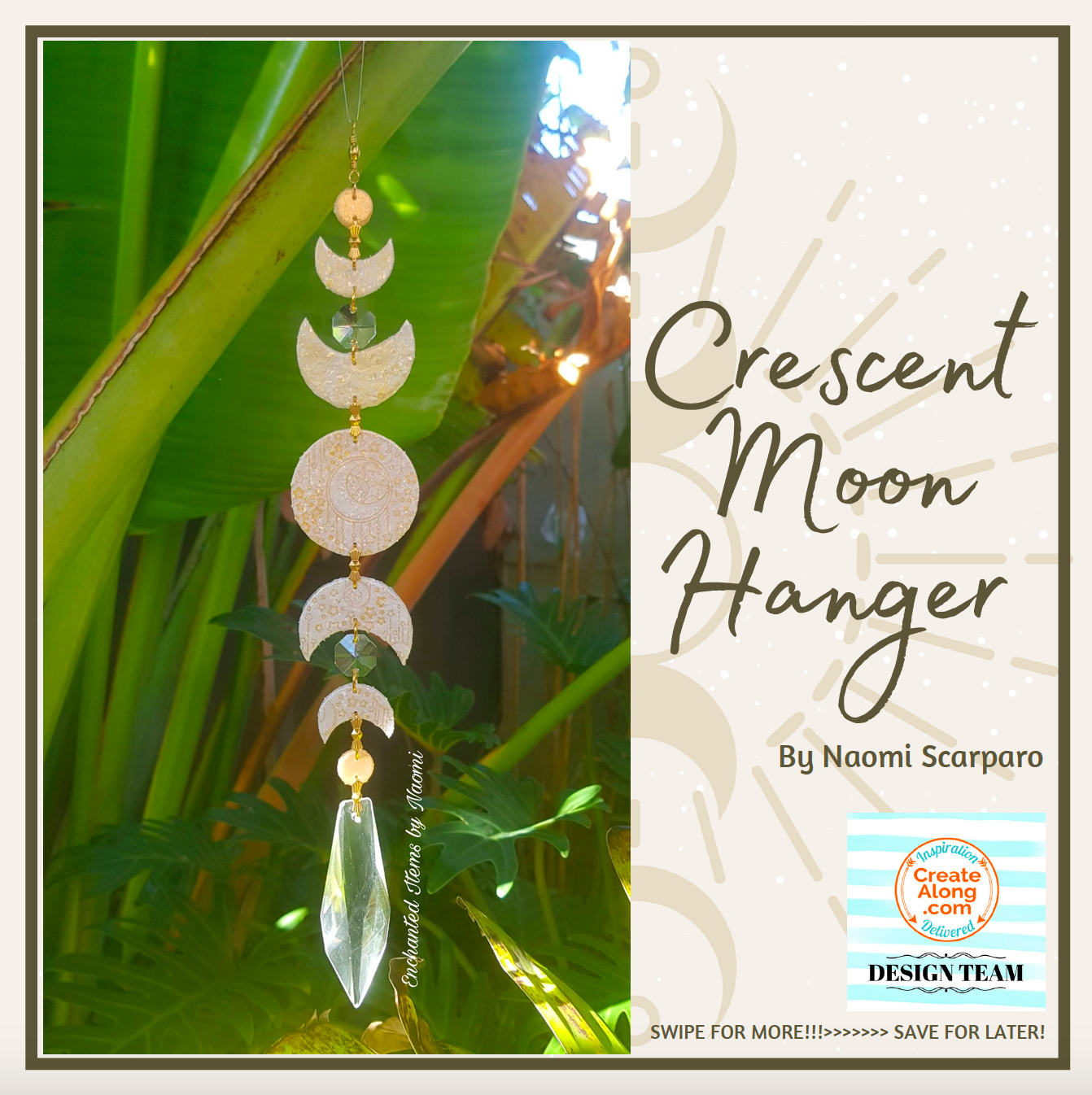 Make a Celestial Crescent Moon Hanger with Polymer Clay