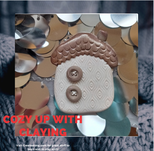 Make a Cozy "Sweater" House Pin with Polymer Clay