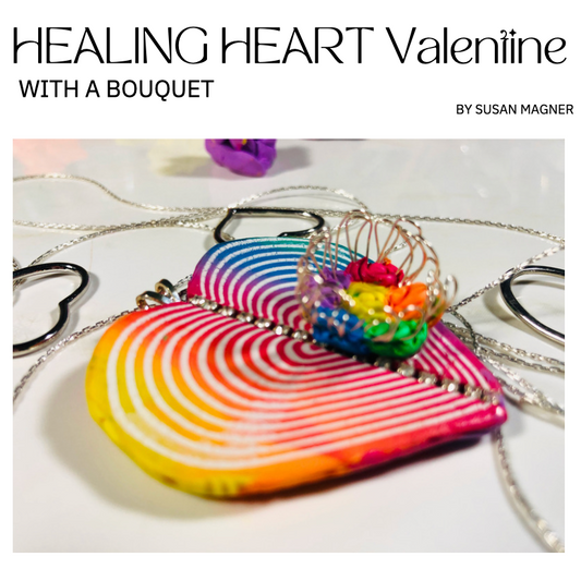 Make a Vibrant Polymer Clay Heart Pendant with a Dimensional Bouquet