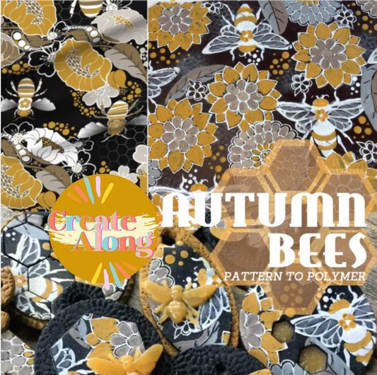 Learn new ways to enhance silkscreens!  Make an Autumn Bees Polymer Clay Slab!