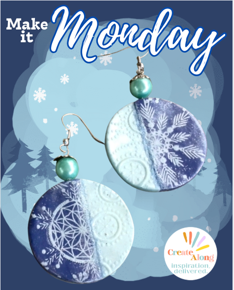 Let it Snow! Make Winter Snowflake Shimmer Polymer Clay Earrings