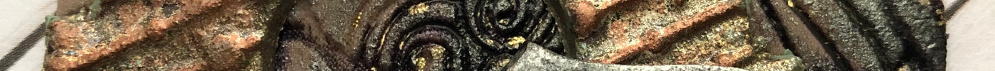 How to use Colorfuze to create a grungy metal coating surface treatment for polymer clay tutorial