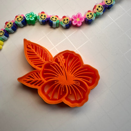 Hibiscus Impression Cutter | 2” Detailed Polymer Clay Cutter for Brooches & Statement Jewelry - Create Along 