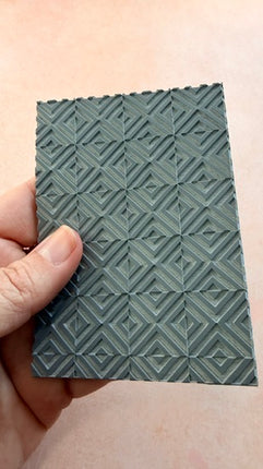 Art Deco Squares Rubber Stamp Texture Sheet Mat for polymer clay metal clay mixed media art